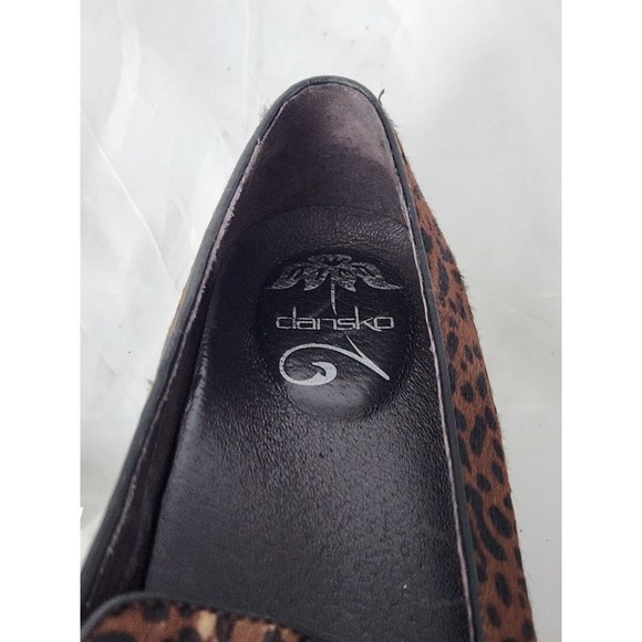 Dansko Olivia Loafer Shoes Womens Size 40 EU Slip on Leather calf Hair Cheetah - Picture 11 of 14